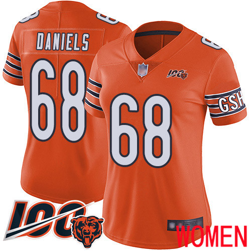 Chicago Bears Limited Orange Women James Daniels Alternate Jersey NFL Football #68 100th Season->chicago bears->NFL Jersey